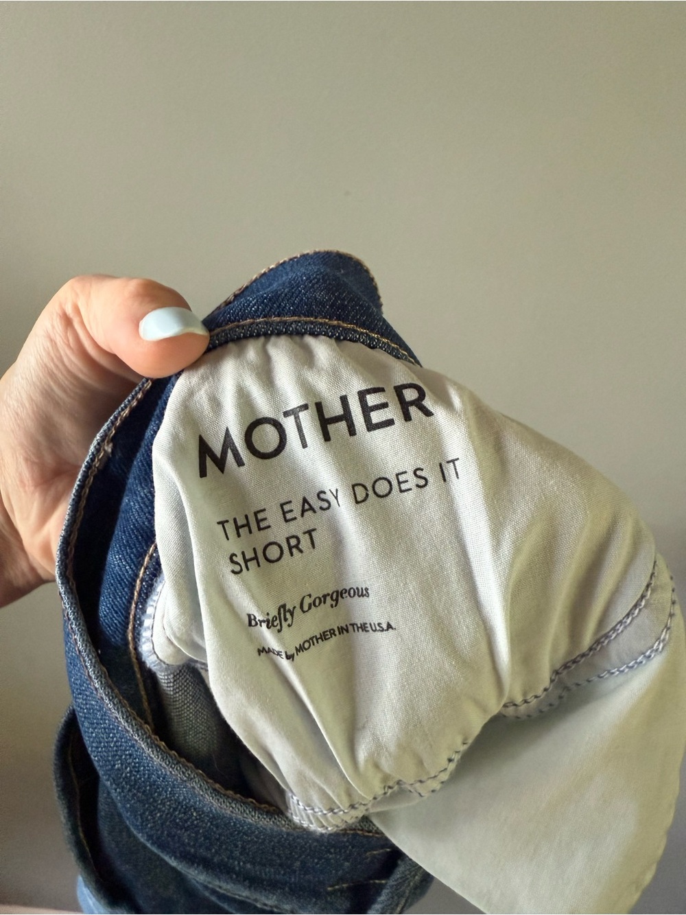 MOTHER -the easy does it Frayed Hem Shorts - Blue - Picture 4 of 5